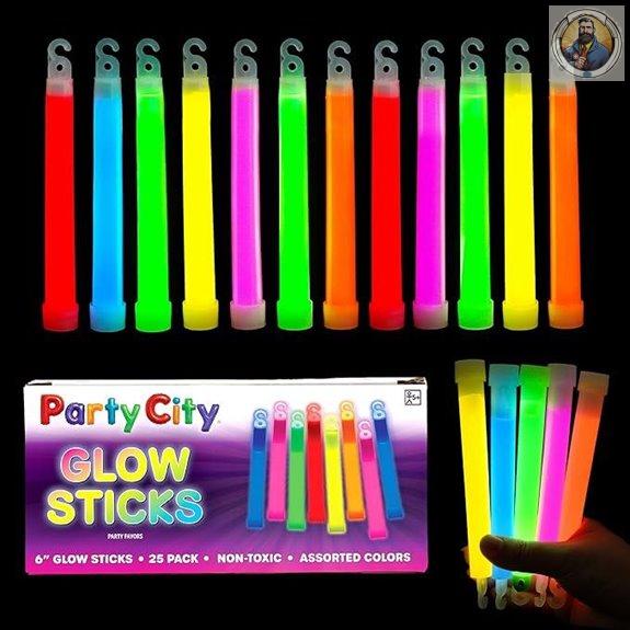 Multicolor Glow Sticks 25pk for Parties and Camping