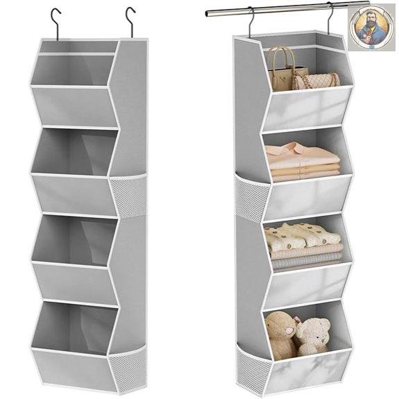 Hanging Closet Organizer with Mesh Pockets (4 Shelves)