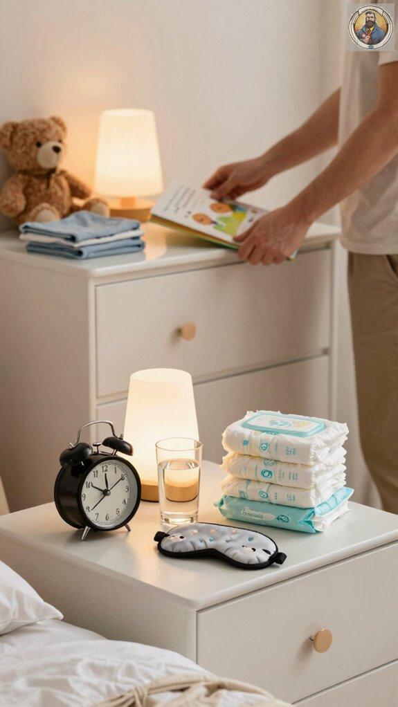 nighttime organization for supplies