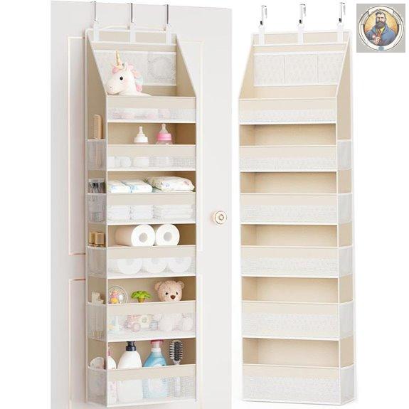 Criusia 6-Shelf Over-the-Door Organizer with Mesh Pockets