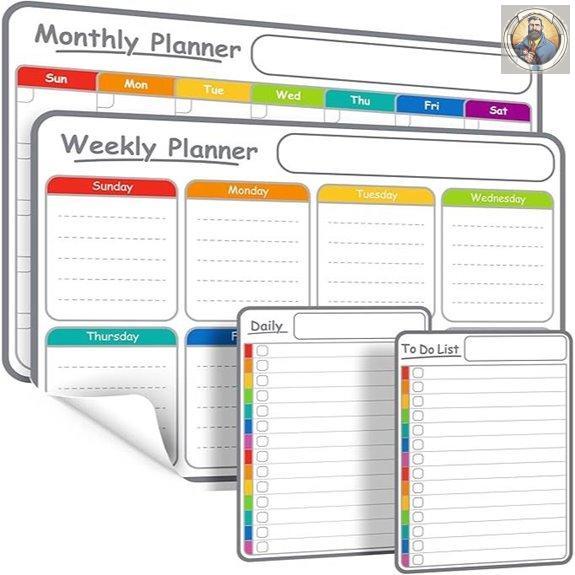 4-Pack Dry Erase Calendar Board Set