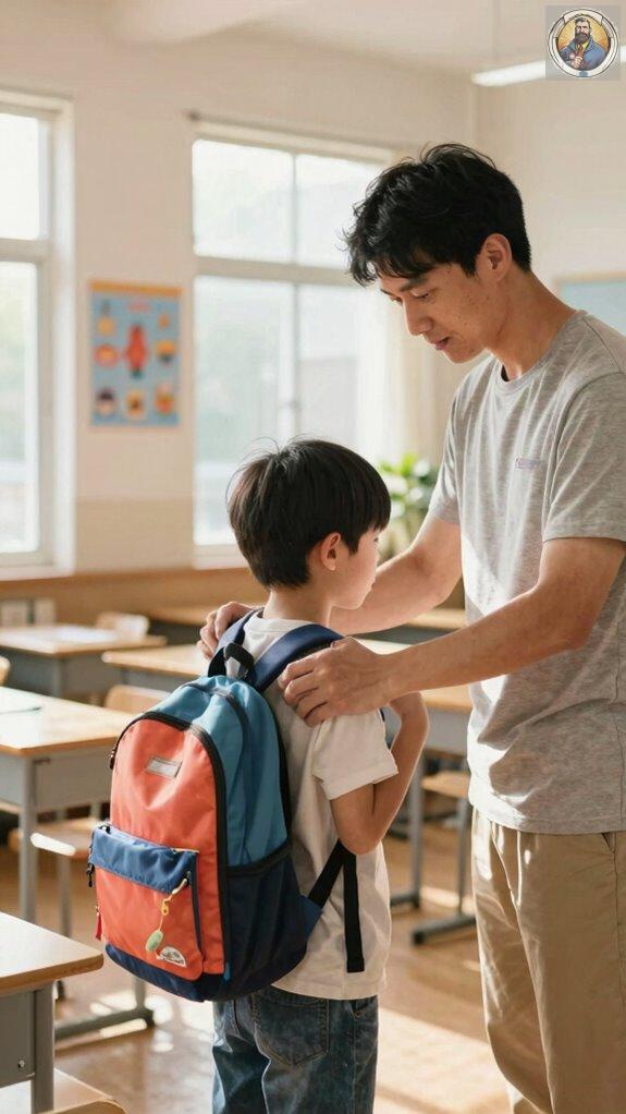 parent child backpack routine