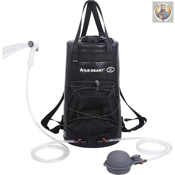 Wild Heart Portable Camping Shower with Pump and Hose