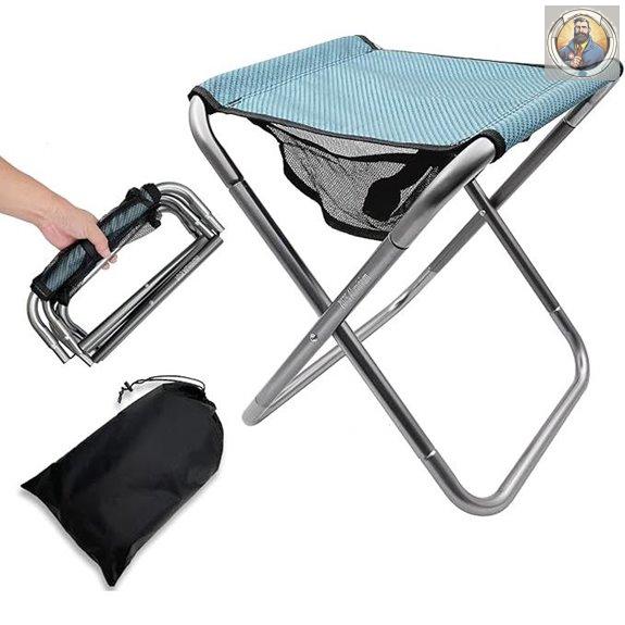 16-Inch Portable Folding Camping Stool with Carry Bag