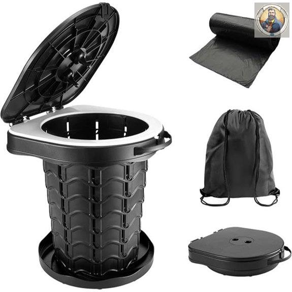Retractable Portable Camping Toilet for Travel & Emergency
