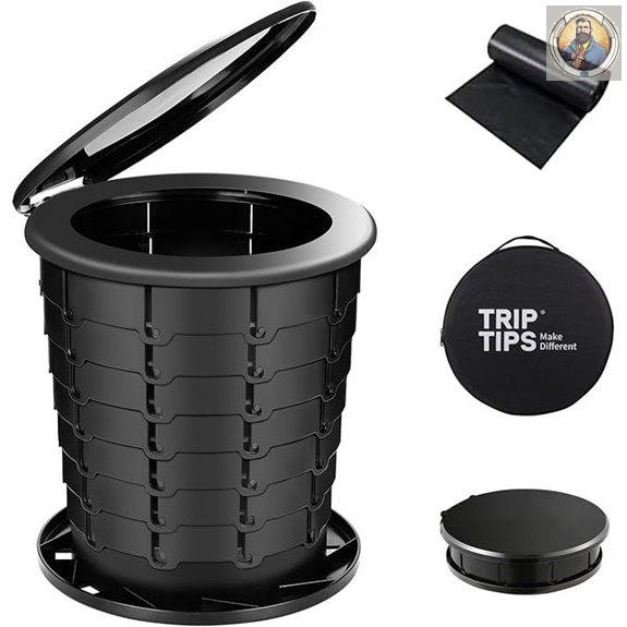 TripTips Portable Retractable Travel Toilet for Camping