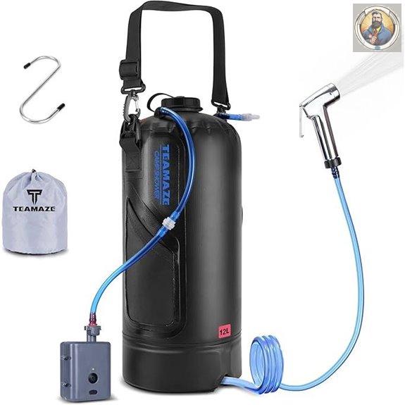 Portable Solar Camping Shower with Pump