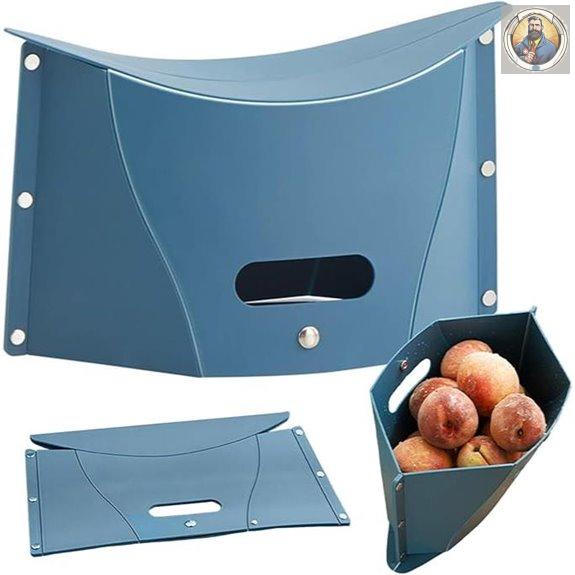 Mini Folding Camping Stool with Storage Basket