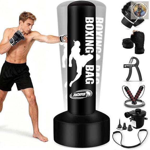 Punching Bag with Stand Gloves Pump and Accessories