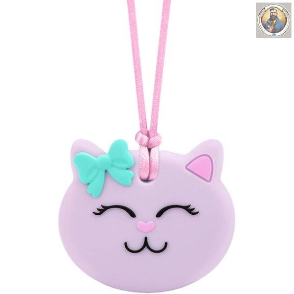 Cat Chew Necklace – Chewy Sensory Jewelry (Purple)