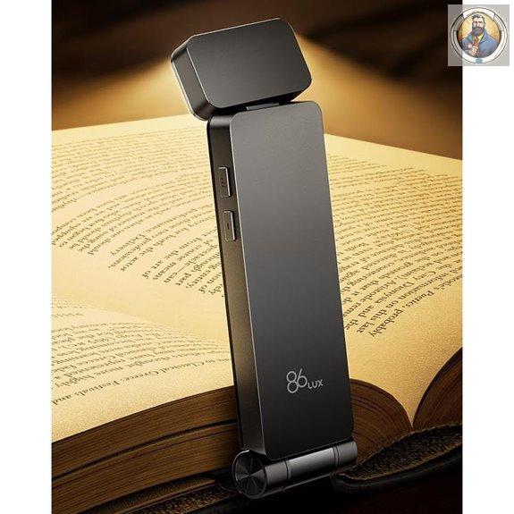 86lux Rechargeable Clip-On LED Book Light with Dimming