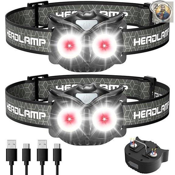 Lsnisni Rechargeable Kids & Adults LED Headlamp (2 Pack)