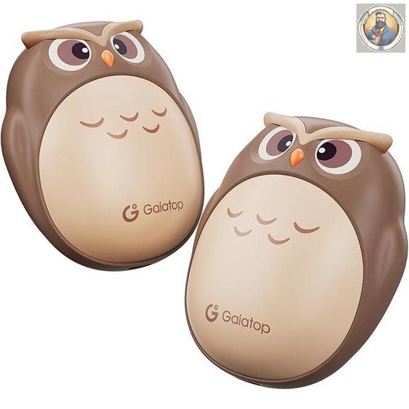 Gaiatop Rechargeable Owl Hand Warmers for Women & Kids