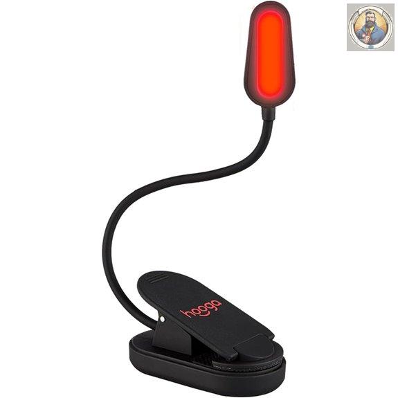 Hooga Red Clip-On Book Light for Reading