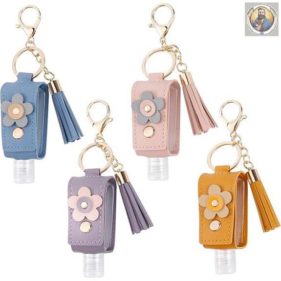 4Pcs Refillable Hand Sanitizer Keychains (30ml)