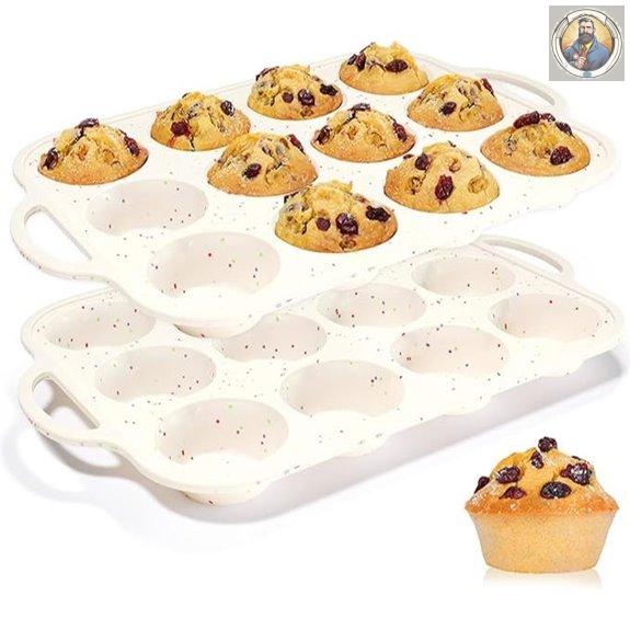 Silicone Muffin Pans with Reinforced Frame (2 Pack)