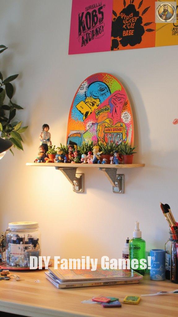 repurpose skateboard into shelf