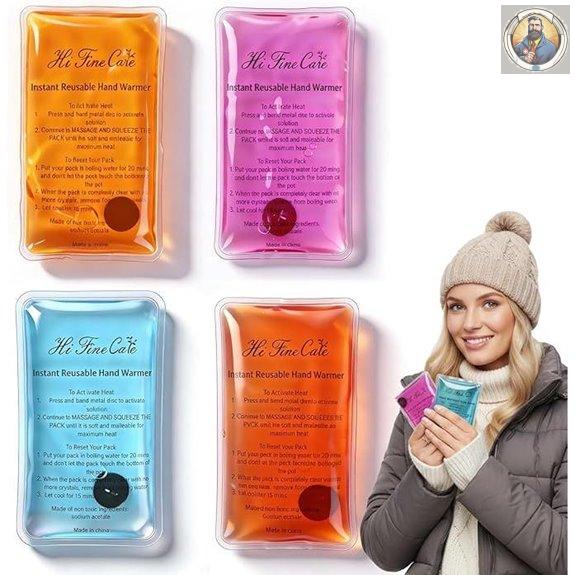 Click-Activated Reusable Hand Warmers (4-Pack)
