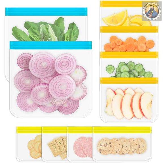 Silicone Reusable Freezer Storage Bags (10-Pack)