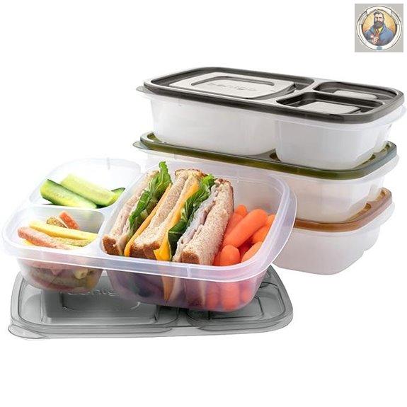 Bentgo Easyboxes 3-Compartment Reusable Lunch Containers (4-Pack)