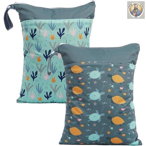 Waterproof Reusable Wet Dry Bags (2pcs) for Travel