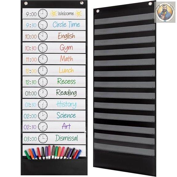 Essex Wares 13-Pocket Reversible Daily Schedule Chart