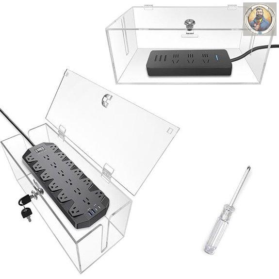 Cable Management Box with Lock for Power Strips