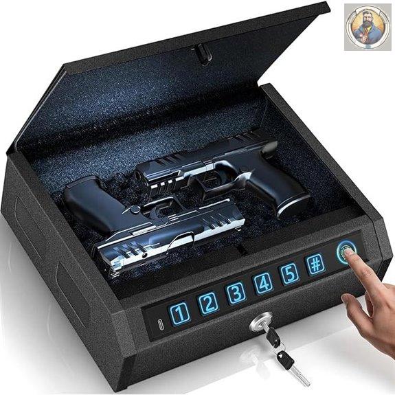Biometric Handgun Safe with Quick Access & LED Light