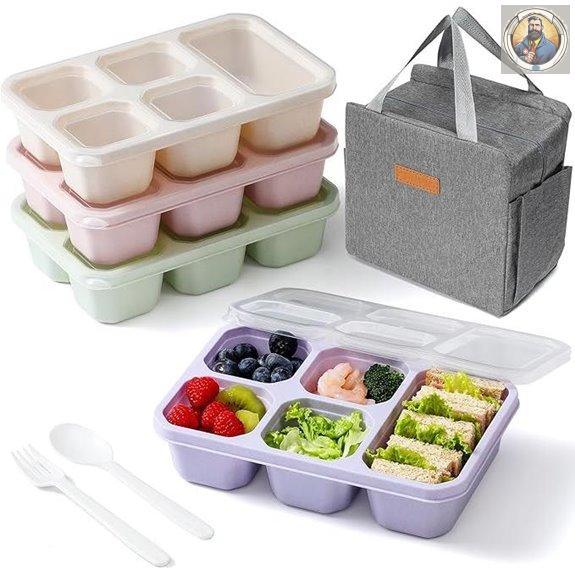 4-Pack Bento Lunch Boxes with Bags