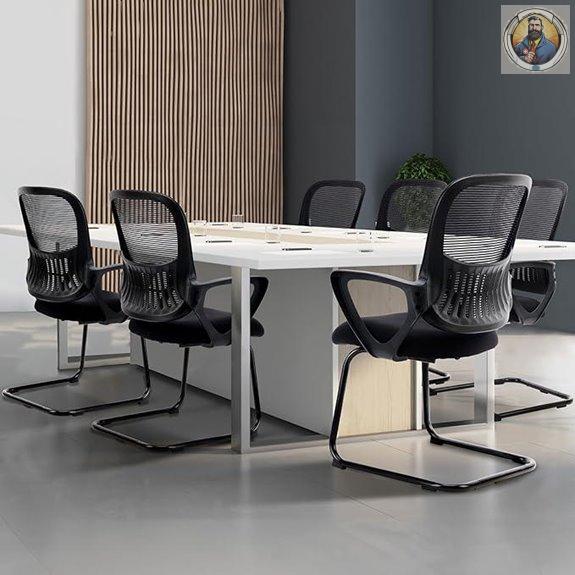 DUMOS Office Desk Chairs Set of 6 with Lumbar