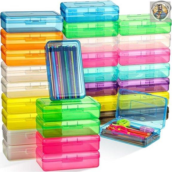 Patelai 30 Pack Clear Plastic Pencil Cases