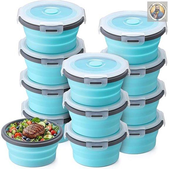 Domensi 12-Pack Collapsible Silicone Camping Bowls