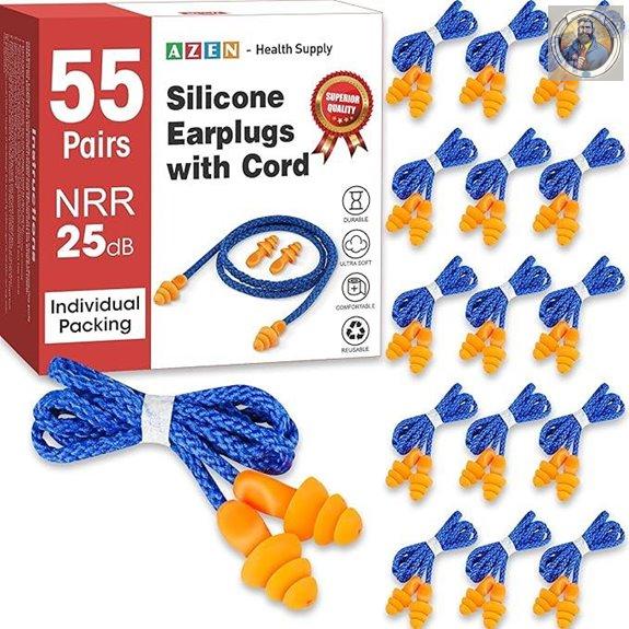 AZEN Silicone Ear Plugs Noise Reduction Pack of 55