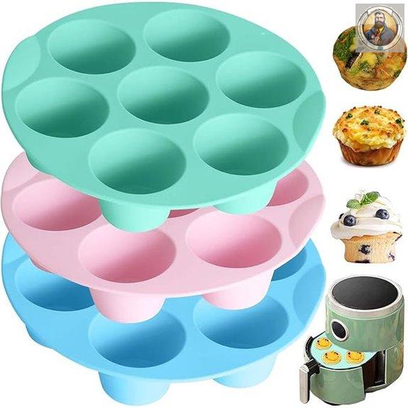 Silicone Egg Bite Molds (3 Pack) for Air Fryer