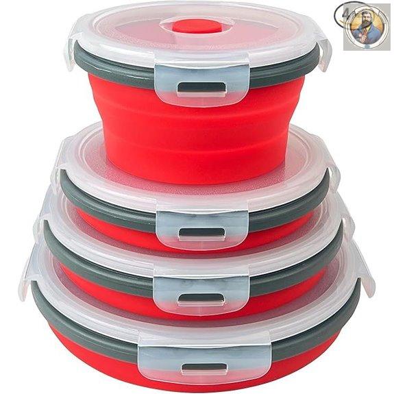 Guyuyii 4-Pack Collapsible Silicone Food Storage Bowls