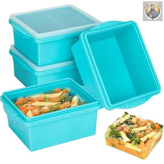 Xomoo 2 Pack Silicone Freezer Trays with Lids