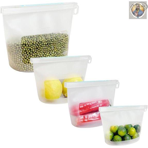 Reusable Silicone Food Storage Bags (Set of 4)