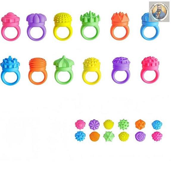 Silicone Fidget Spinner Set with Textured Caps (3)