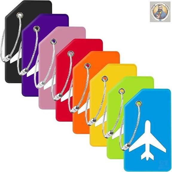 8 Pack Silicone TSA Luggage Tags with Privacy Protection