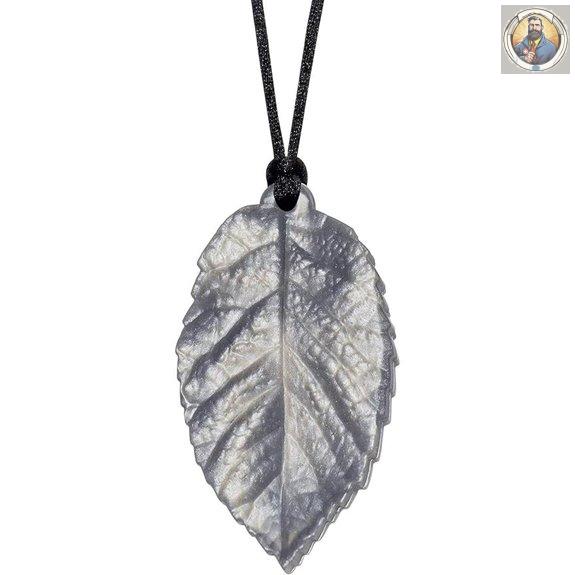 Chewable Leaf Pendant - Sensory Chew Necklace for Girls (Silver)