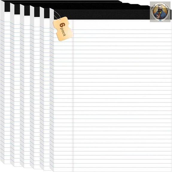 6-Pack Legal Pads 8.5 x 11 College Ruled Perforated