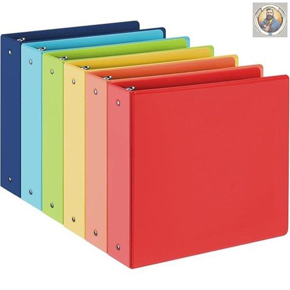 SUIN 2-Inch 3-Ring Clear View Presentation Binders (6 Pack)