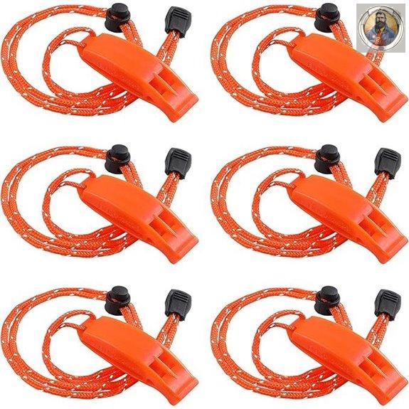 JULBEAR 6PCS Safety Emergency Plastic Whistles