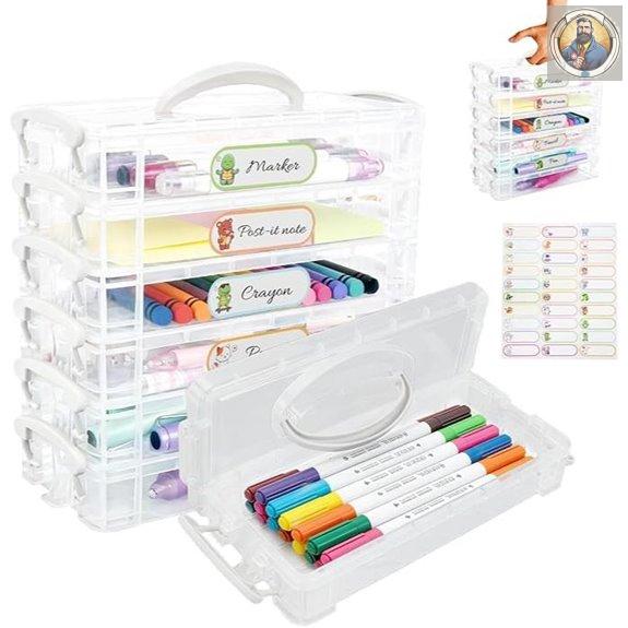 WRENYZK 6-Tier Plastic Storage Bin with Lid