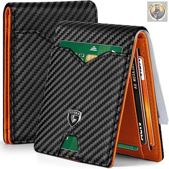 GSOIAX Slim RFID Leather Wallet with Gift Box
