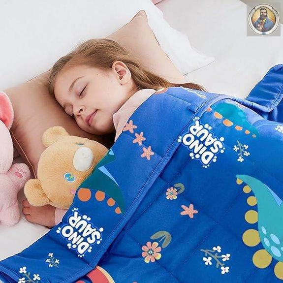 Weighted Dinosaur Blanket 5 lbs Small Breathable Lap