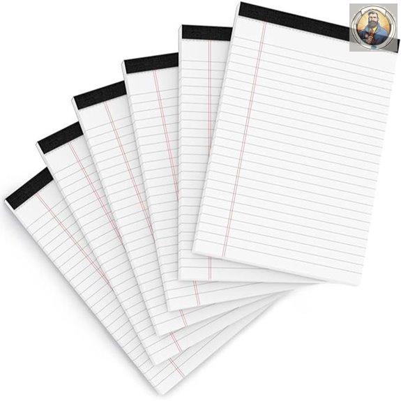 Legal Pads 5x8 Inch 6 Pack 30 Sheets