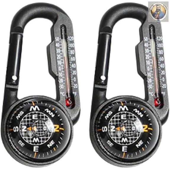 Trekker's Compass Crew Carabiner with Thermometer