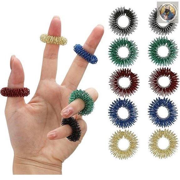 ZENO Spiky Fidget Rings – 10 Pack Stress & Anxiety Relief