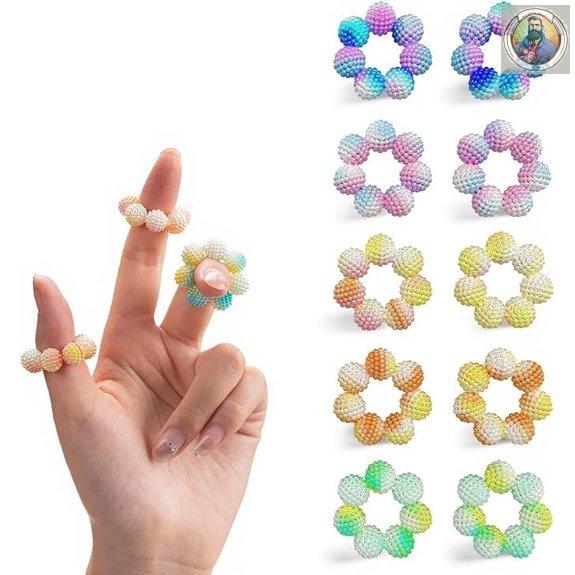 Spiky Sensory Rings 10 Pcs for Anxiety Relief